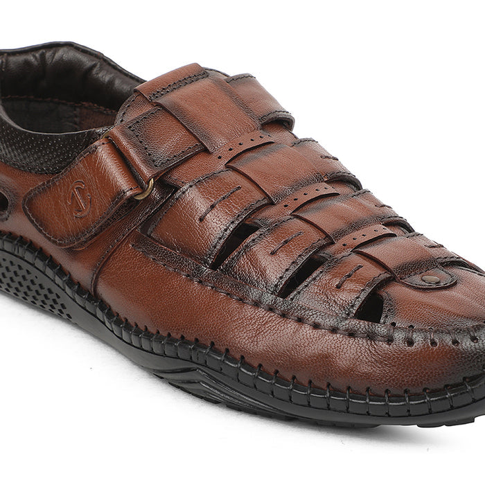 Healers Tan Casual Flat Sandal For Men DSL-3