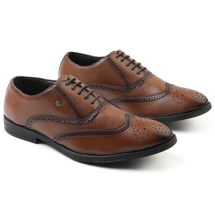 Healers Tan Formal Lacing Oxford Shoes For Men SAGAR-15 By Liberty