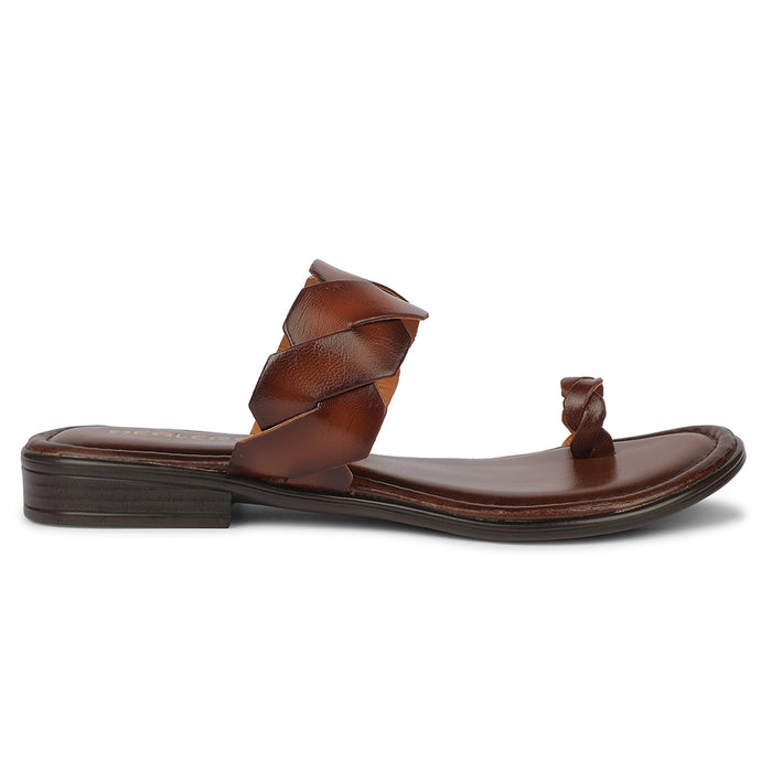 Healers TLO-117 Terracotta Tan Casual Slip-on Slippers for women By Liberty
