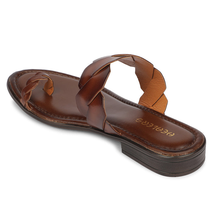 Healers TLO-117 Terracotta Tan Casual Slip-on Slippers for women By Liberty