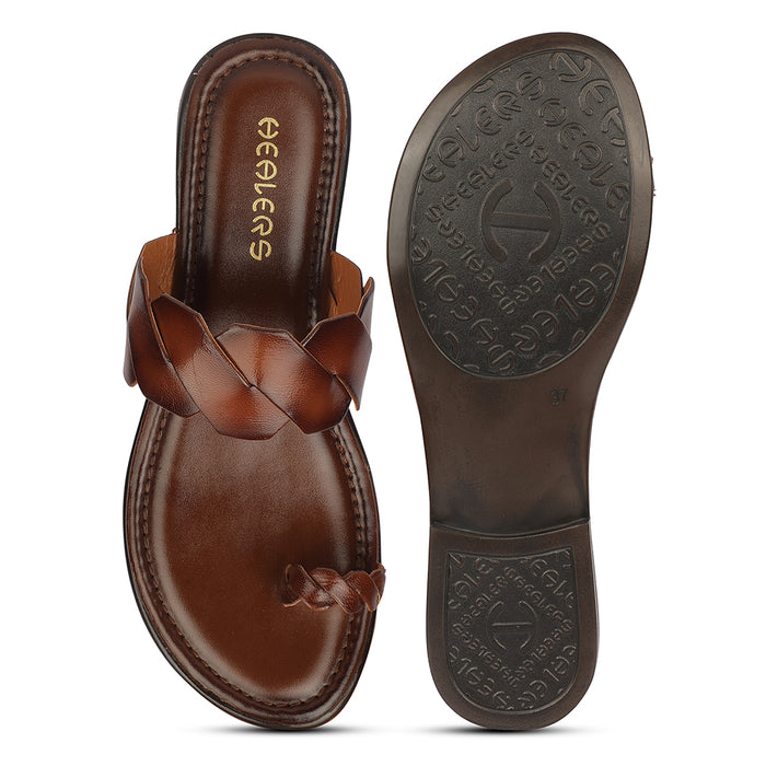 Healers TLO-117 Terracotta Tan Casual Slip-on Slippers for women By Liberty