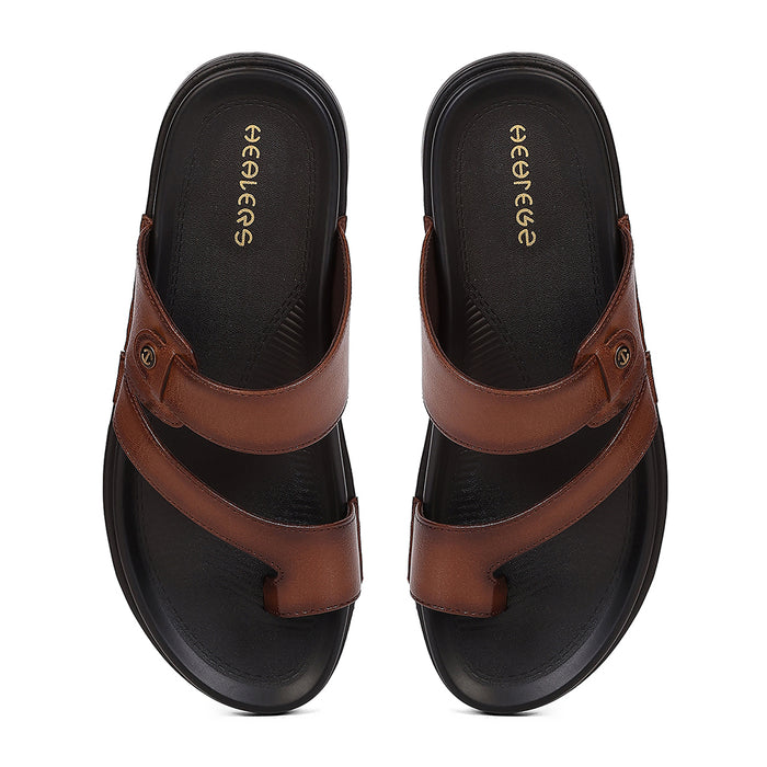 Buy Healers Wonder 10 Tan Formal Slippers For Men