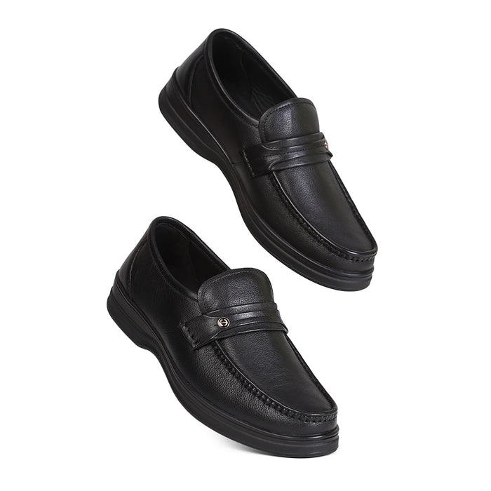Healers ZQ-BC-M01 Black Casual Non Lacing Slip-on Shoes for Men by Liberty