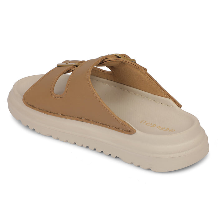 Healers ZQ-DMSL-07 Everday Comfort Tan Casual Slipn on Slippers for women by Liberty