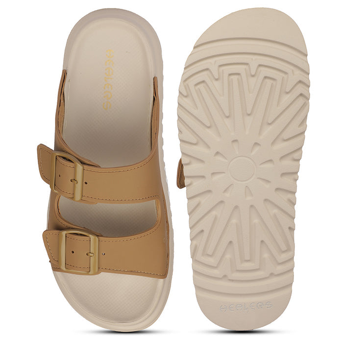 Healers ZQ-DMSL-07 Everday Comfort Tan Casual Slipn on Slippers for women by Liberty
