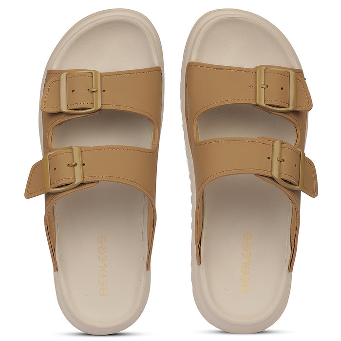 Healers ZQ-DMSL-07 Everday Comfort Tan Casual Slipn on Slippers for women by Liberty