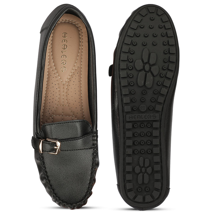 Healers ZQ-FDBL-16 Bellies Black Casual Ballerina Shoes for women by Liberty