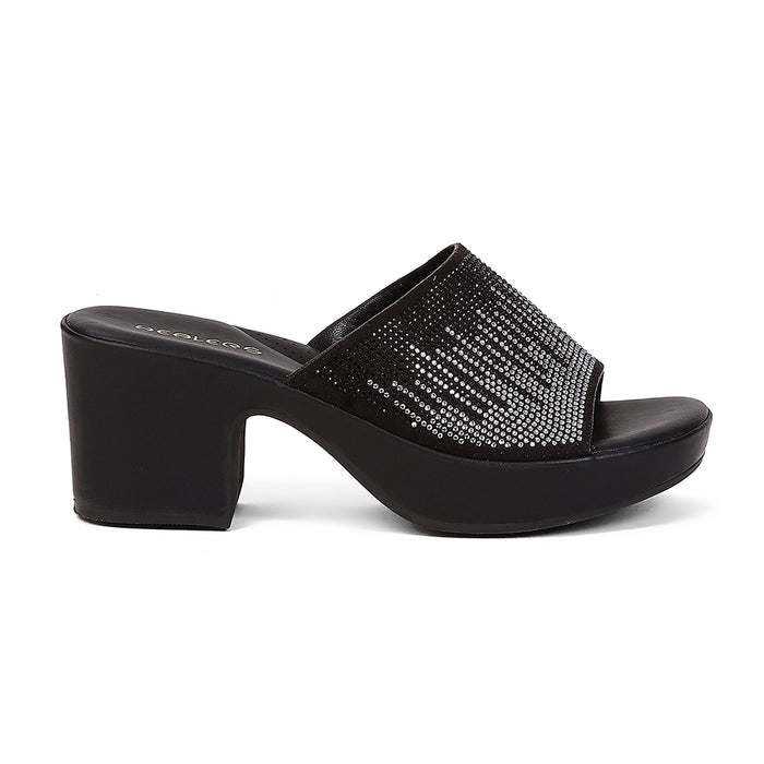 Healers ZQ-YGSL-30 Women's Black Casual Wedge Heeled Sandals - PARTY EDIT Special