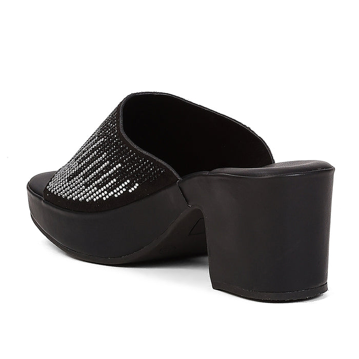 Healers ZQ-YGSL-30 Women's Black Casual Wedge Heeled Sandals - PARTY EDIT Special
