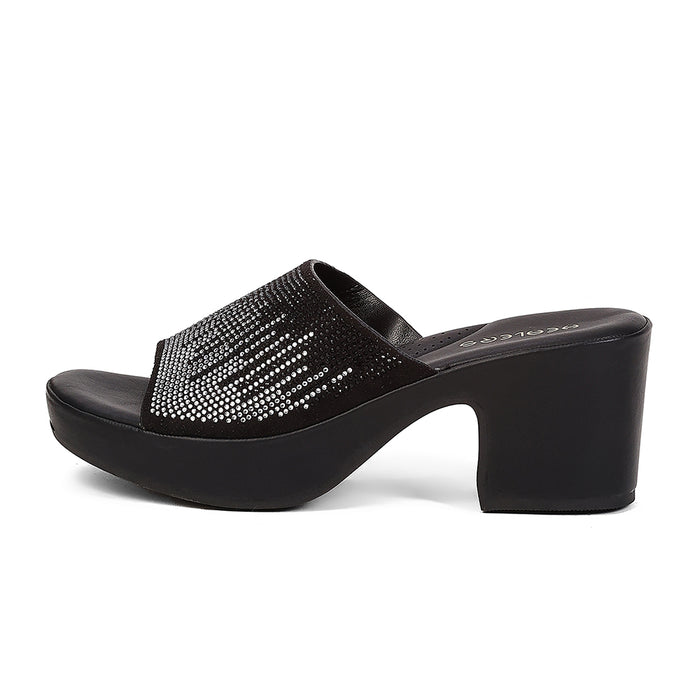 Healers ZQ-YGSL-30 Women's Black Casual Wedge Heeled Sandals - PARTY EDIT Special