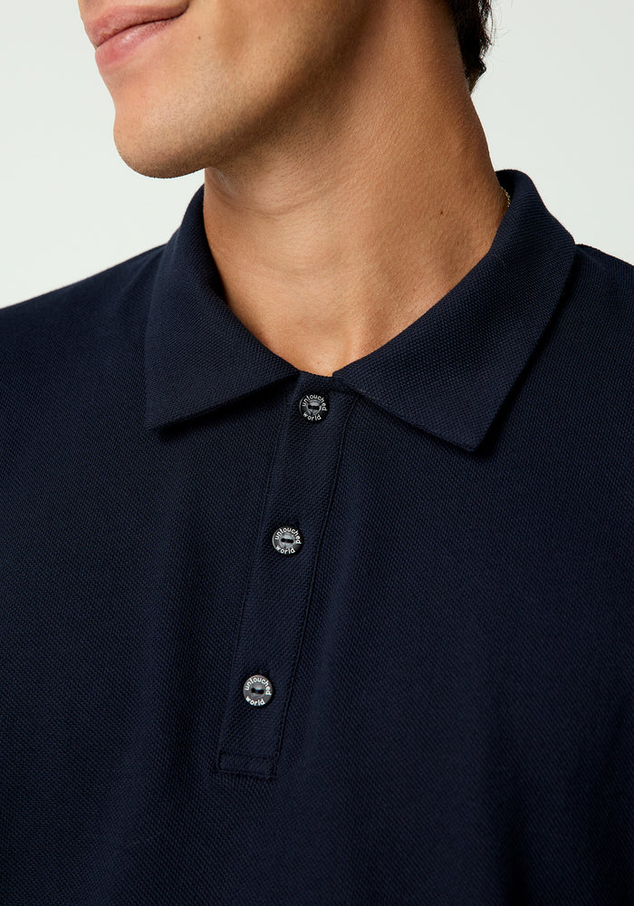 Henri Pique Polo - Dark Navy