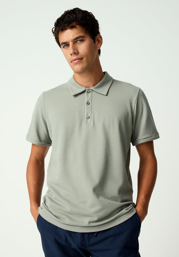 Henri Pique Polo - Pale Green