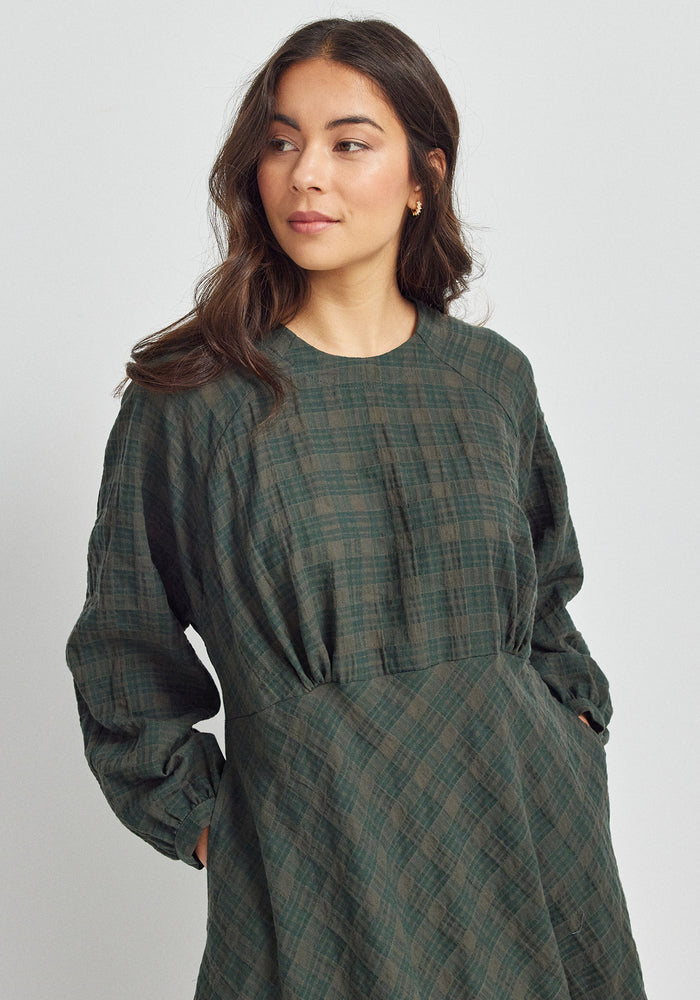 Holly Dress - Basil Check
