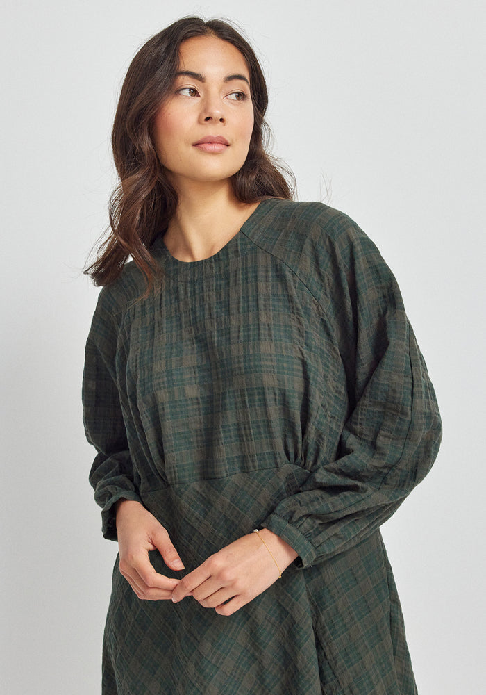 Holly Dress - Basil Check