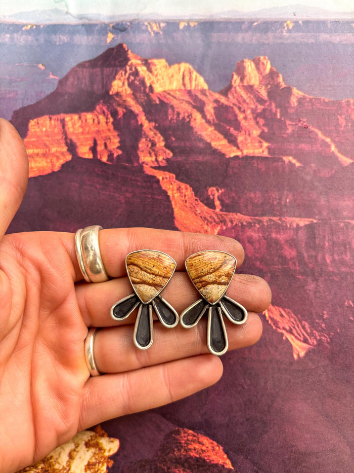 ✙ Jasper Sterling Silver Earrings