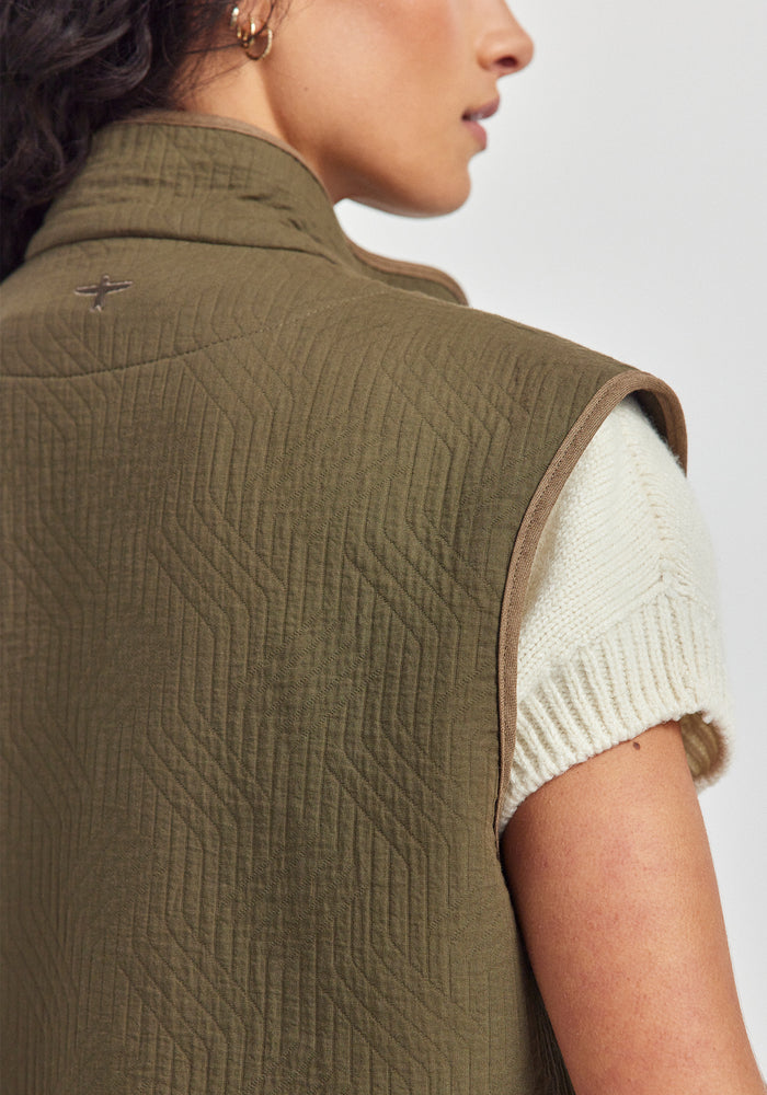 Jordy Quilted Vest - Cable Green