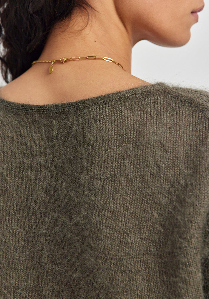 June Knit Tee - Olive Grove