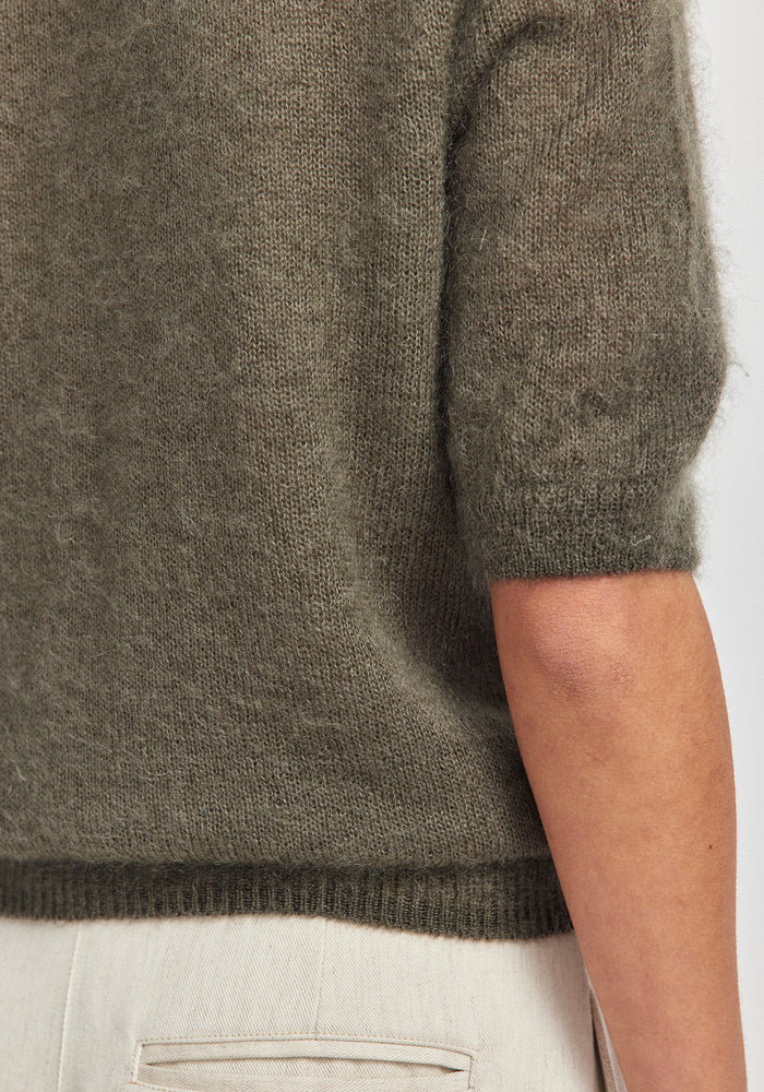 June Knit Tee - Olive Grove