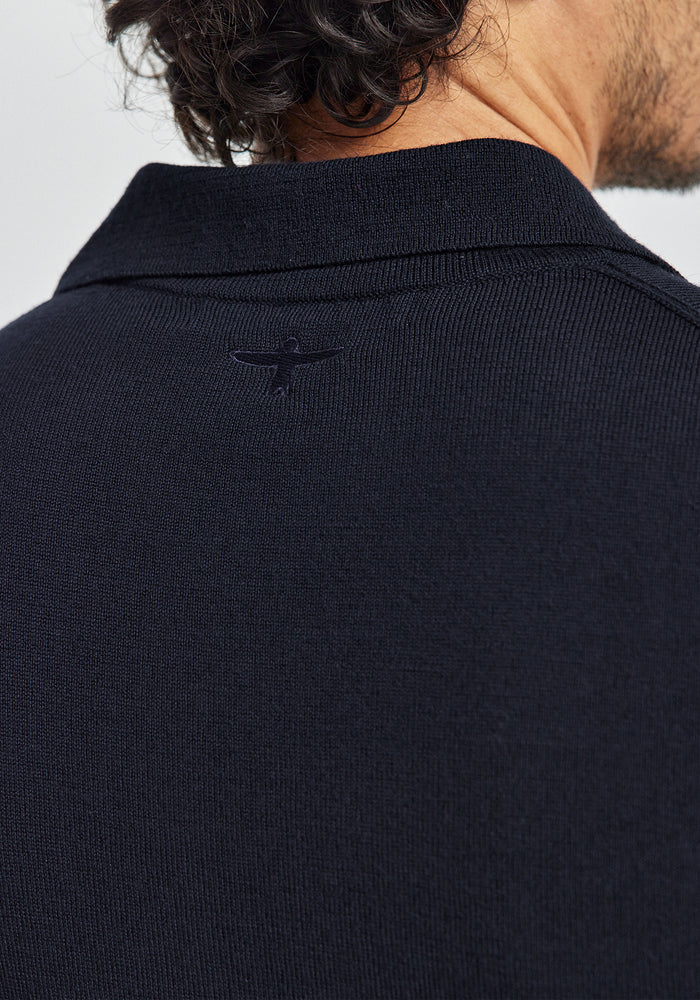 Kai Long Sleeve Polo - Deep Blue