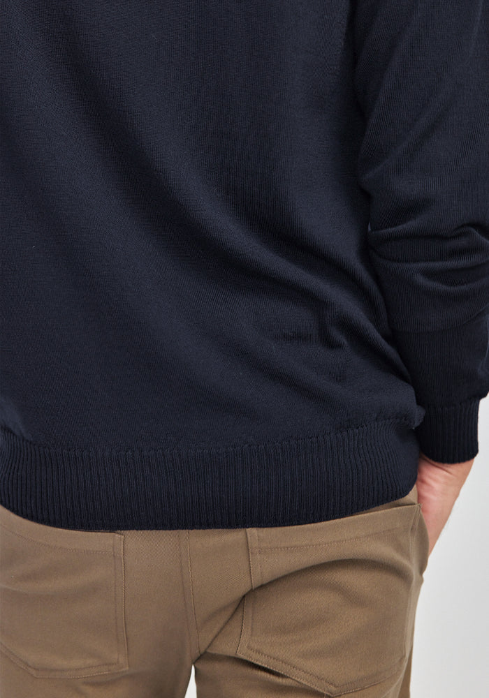 Kai Long Sleeve Polo - Deep Blue