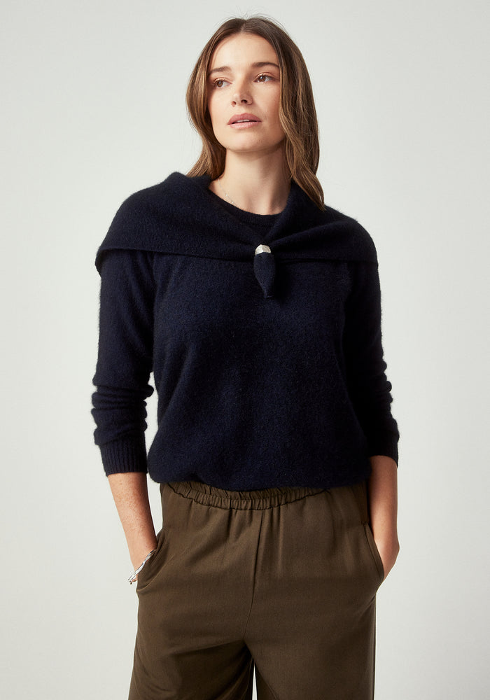 Kapua Triangle Scarf - Navy