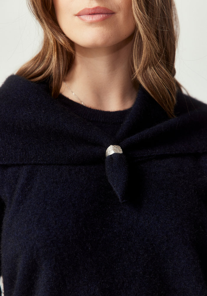 Kapua Triangle Scarf - Navy