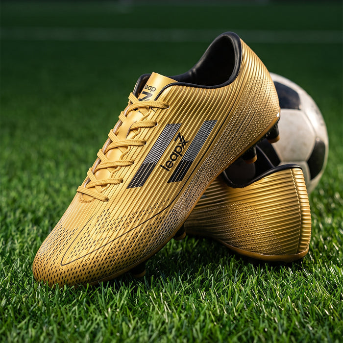 Leap7X ACTIVE-86E Golden Sports Lacing Football Shoes For Men & Kids By Liberty