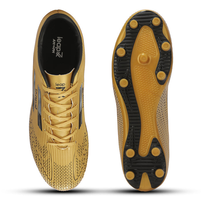 Leap7X ACTIVE-86E Golden Sports Lacing Football Shoes For Men & Kids By Liberty