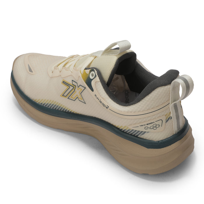 Leap7X ACTO113E Beige Sports Lacing Running Shoes for Men by Liberty