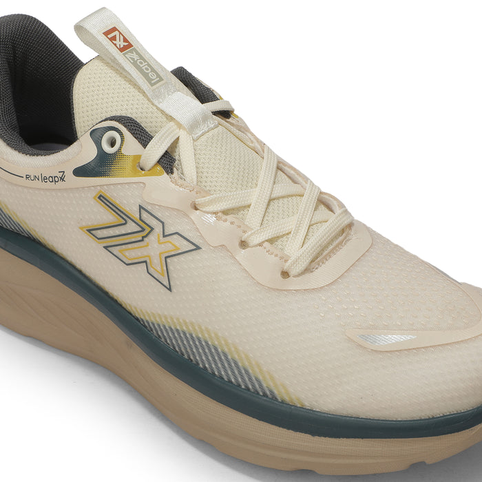 Leap7X ACTO113E Beige Sports Lacing Running Shoes for Men by Liberty