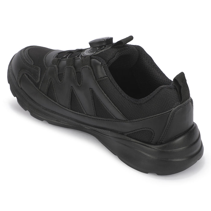 Leap7X ACTO152E Black Sports Non Lacing Walking Shoes for Kids by Liberty