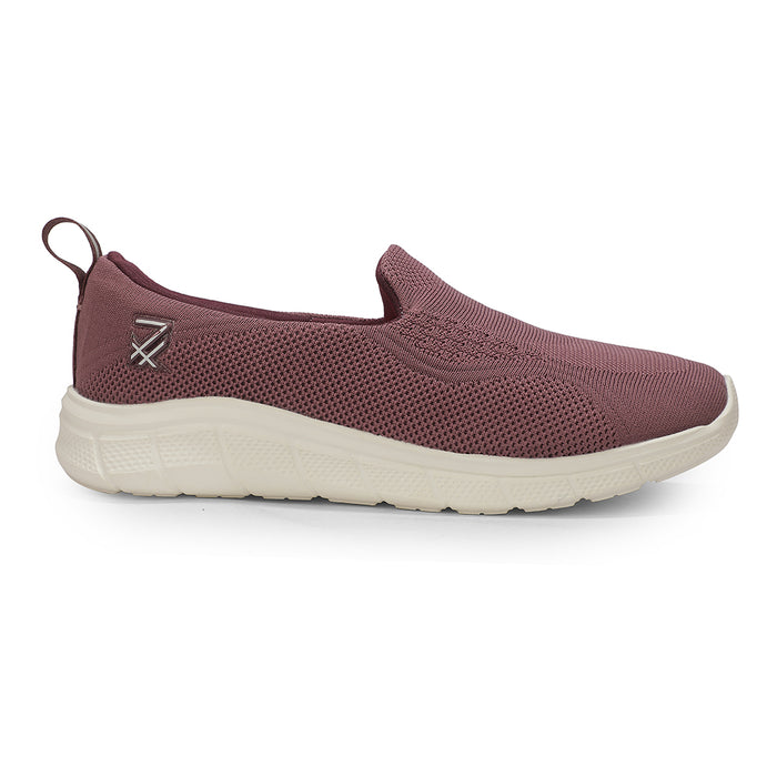 Leap7X ACTO227E Purple Sports Non Lacing Walking Shoes for Women by Liberty