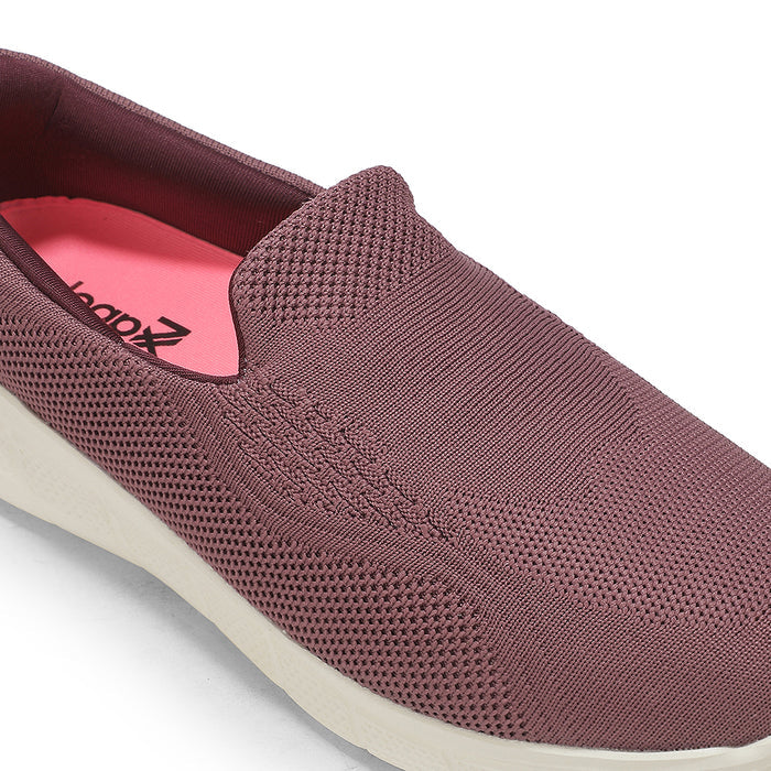 Leap7X ACTO227E Purple Sports Non Lacing Walking Shoes for Women by Liberty