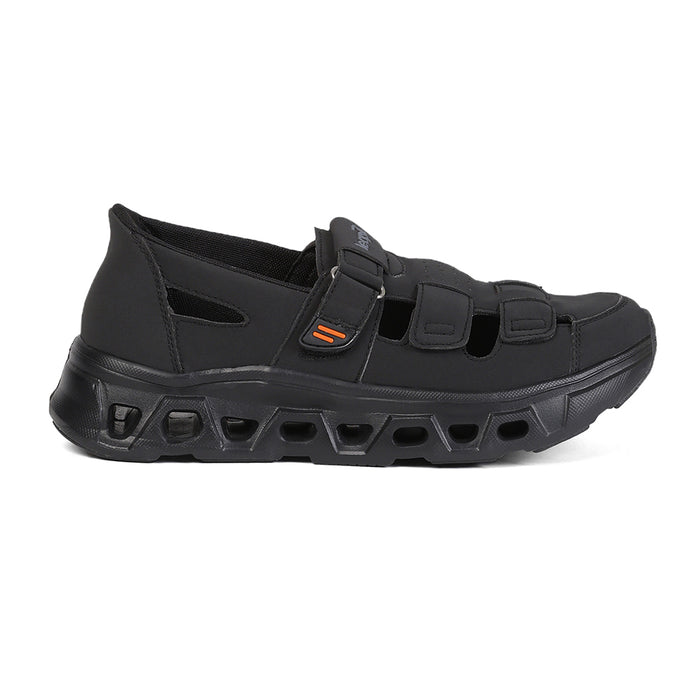 Leap7X Airflow S1 Black Casual Fisherman Sandals For Men By Liberty