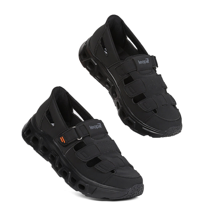 Leap7X Airflow S1 Black Casual Fisherman Sandals For Men By Liberty