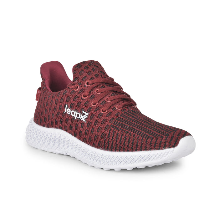 Leap7X ASTON-2 Maroon Sports Lacing Running Shoes for Men by Liberty
