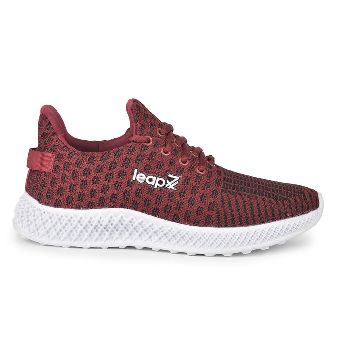 Leap7X ASTON-2 Maroon Sports Lacing Running Shoes for Men by Liberty