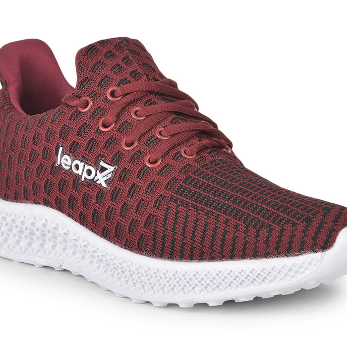 Leap7X ASTON-2 Maroon Sports Lacing Running Shoes for Men by Liberty