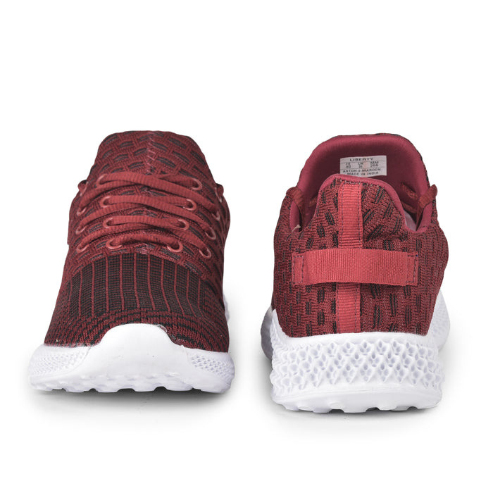 Leap7X ASTON-2 Maroon Sports Lacing Running Shoes for Men by Liberty
