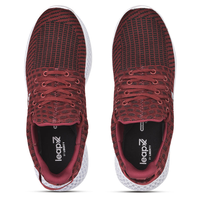 Leap7X ASTON-2 Maroon Sports Lacing Running Shoes for Men by Liberty