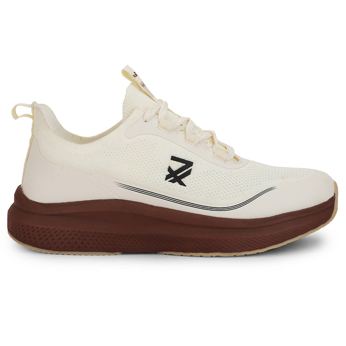 Leap7x Beige Sports Lacing Running Shoes For Men AUSTRIA-1 By Liberty