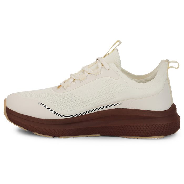 Leap7x Beige Sports Lacing Running Shoes For Men AUSTRIA-1 By Liberty