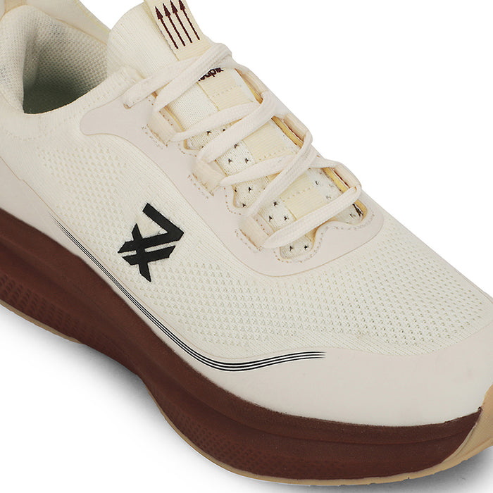 Leap7x Beige Sports Lacing Running Shoes For Men AUSTRIA-1 By Liberty