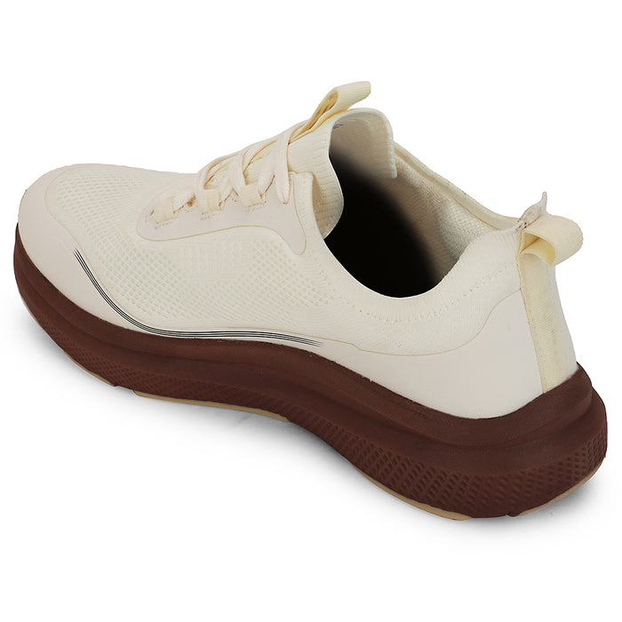 Leap7x Beige Sports Lacing Running Shoes For Men AUSTRIA-1 By Liberty