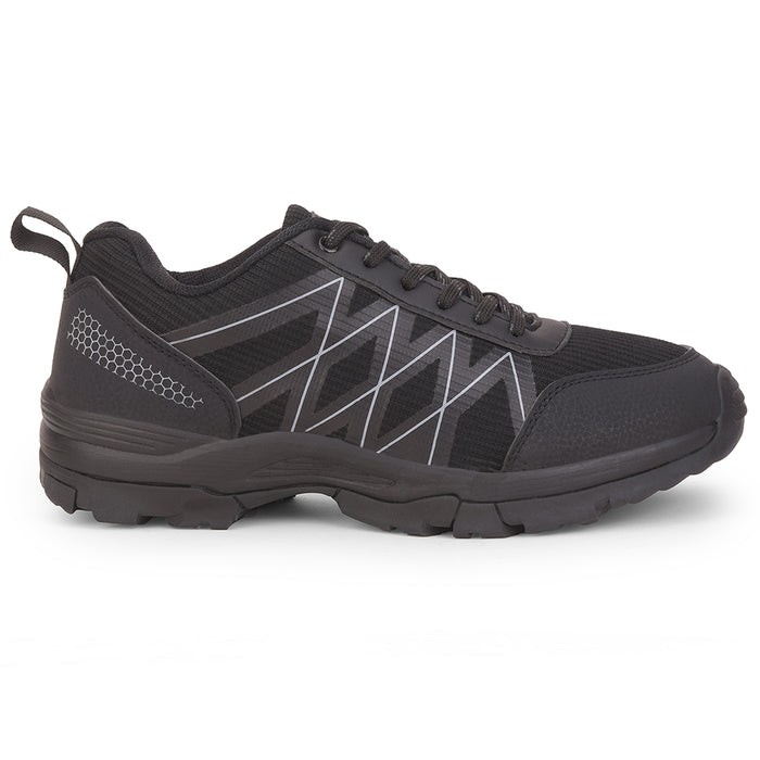 Leap7x Black Sports Lace-Up Trekking Shoes For Men MOUNTAIN2E By Liberty