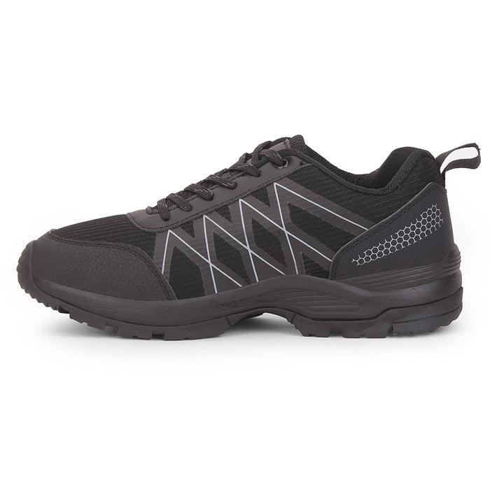 Leap7x Black Sports Lace-Up Trekking Shoes For Men MOUNTAIN2E By Liberty