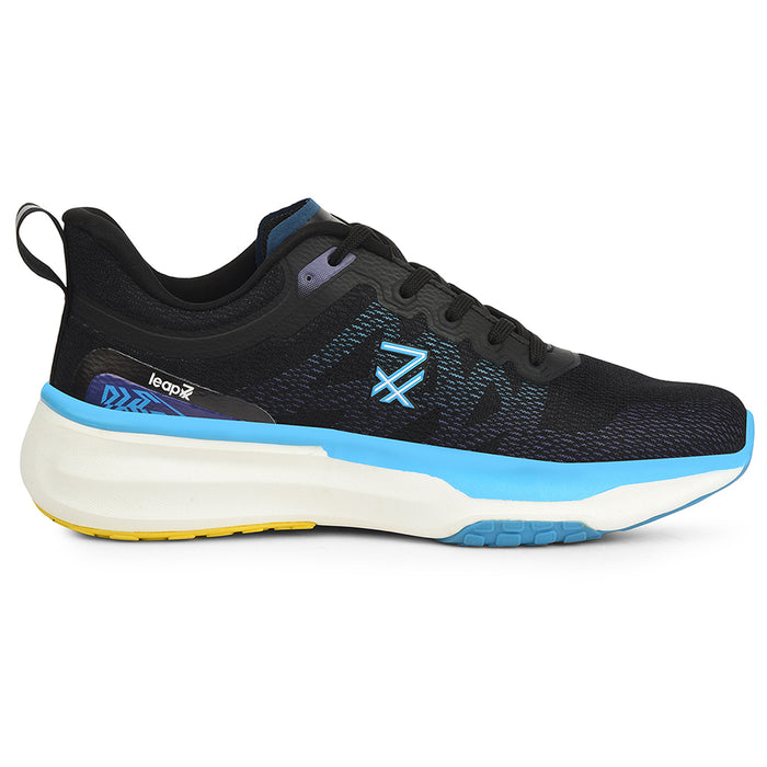 Leap7X Black Sports Lacing Running Shoes For Men Brave 1 By Liberty