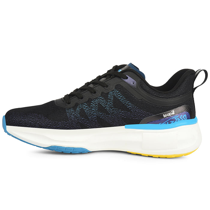 Leap7X Black Sports Lacing Running Shoes For Men Brave 1 By Liberty