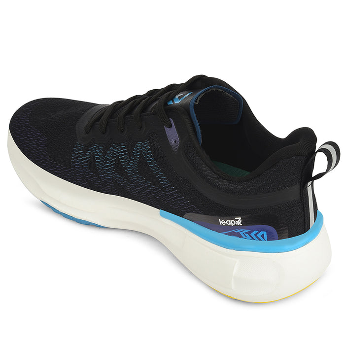Leap7X Black Sports Lacing Running Shoes For Men Brave 1 By Liberty
