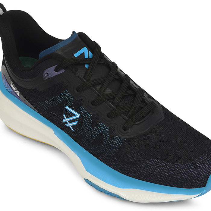 Leap7X Black Sports Lacing Running Shoes For Men Brave 1 By Liberty